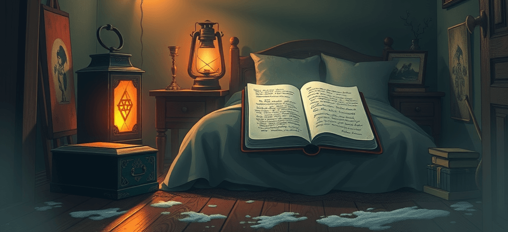Scenă de investigație paranormală inspirată din Phasmophobia – echipament și atmosferă horror